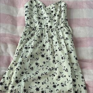 H&M Black and White Floral Mini Dress